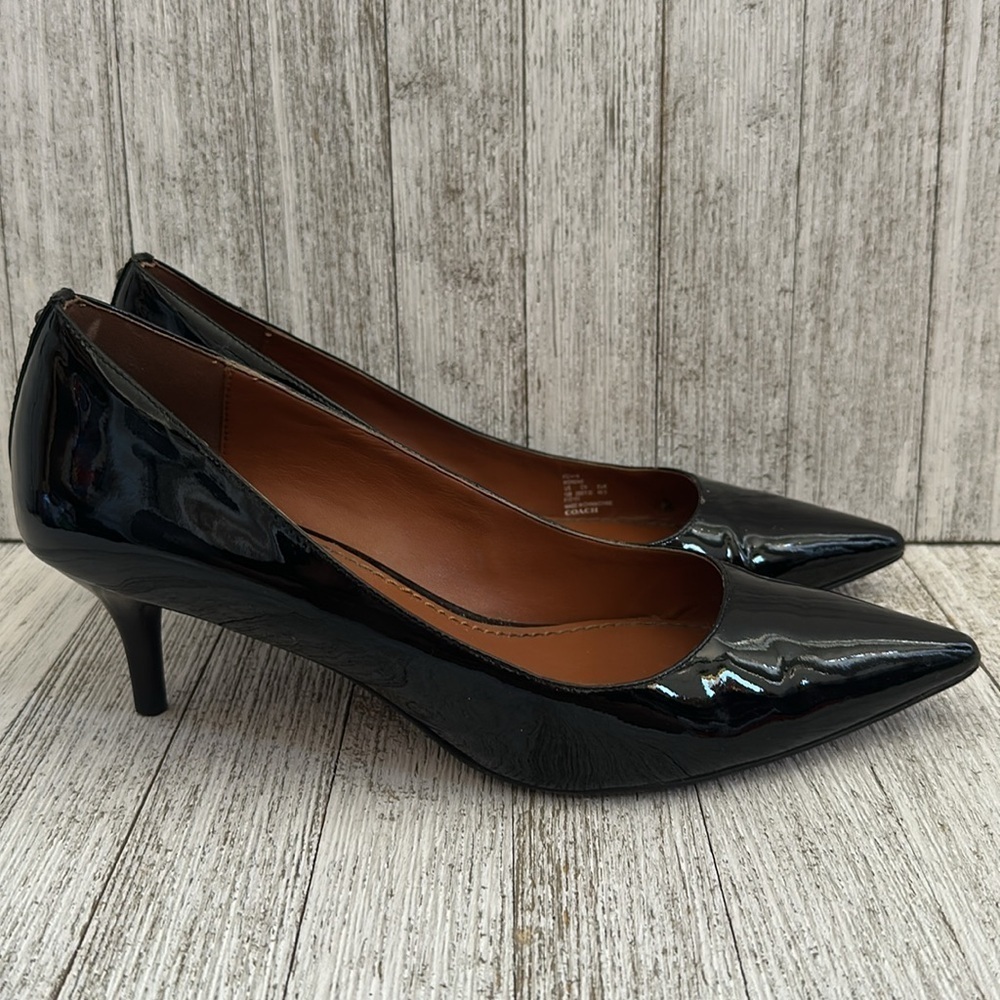 COACH WOMENS MID HEEL PUMP (FG1479) BLACK - Picture 5 of 8
